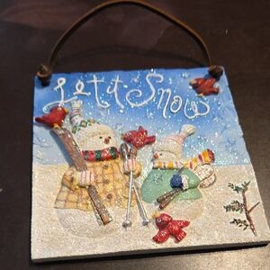 Glittery Snowman Wall Decor